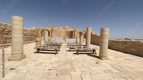Avdat national park, Ancient Nabatean ruins in the Negev Desert, Israel, 4k cinematic