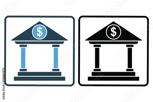 Financial services icon illustration. icon related to industry, business. Solid icon style. Simple vector design editable © sobahus surur