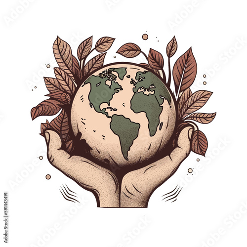 World environment and earth day concept, isolated on white background.