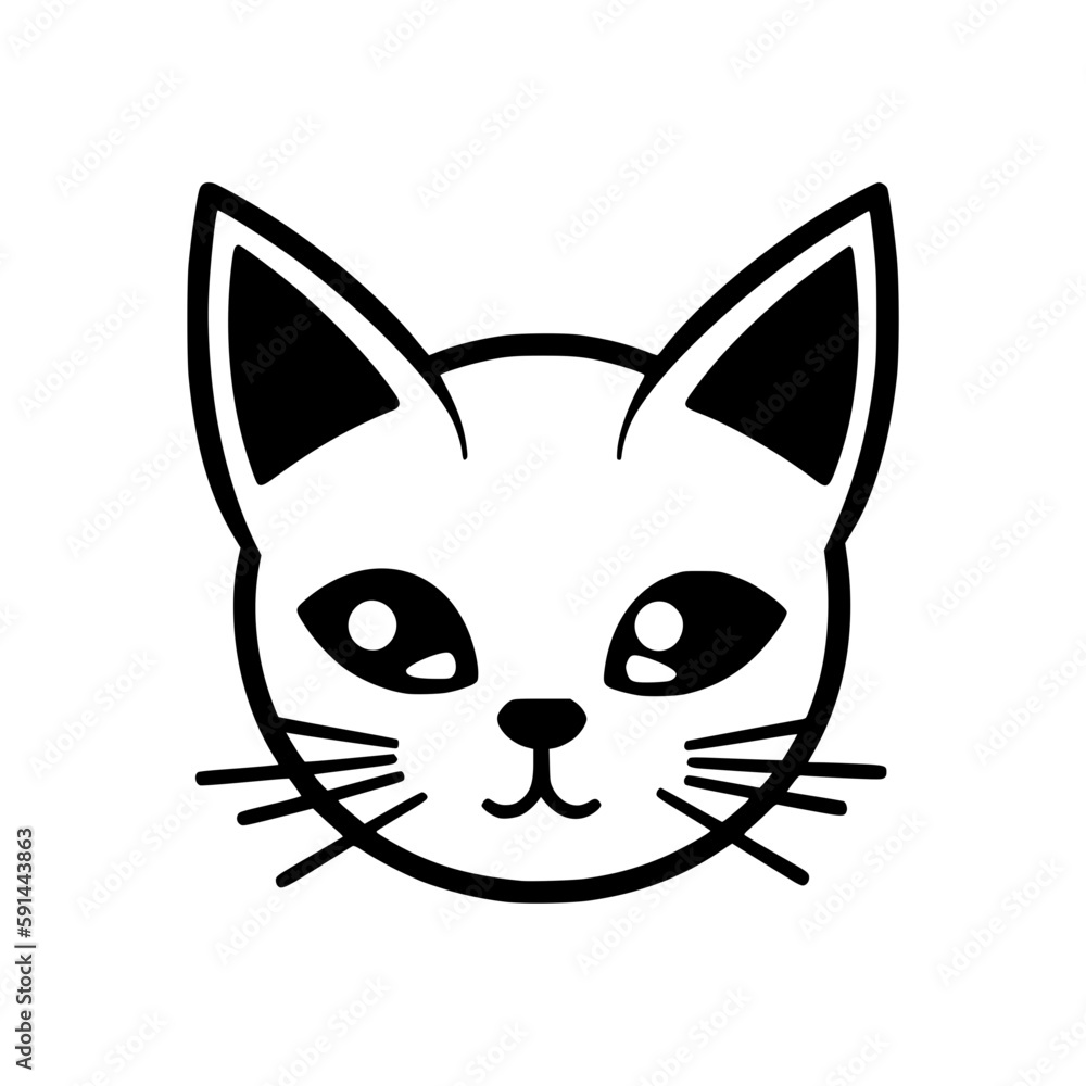 Cat head vector illustration isolated on transparent background Cat head vector illustration isolated on transparent background