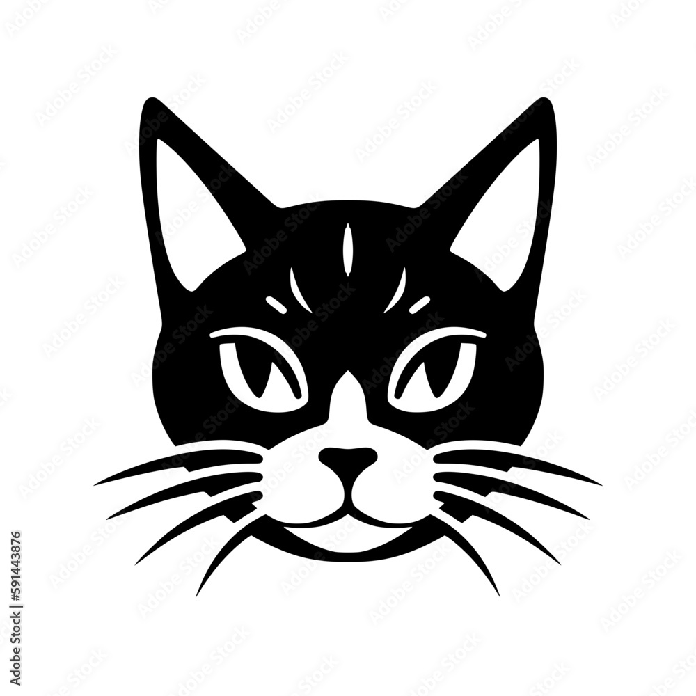 Cat head vector illustration isolated on transparent background Cat head vector illustration isolated on transparent background