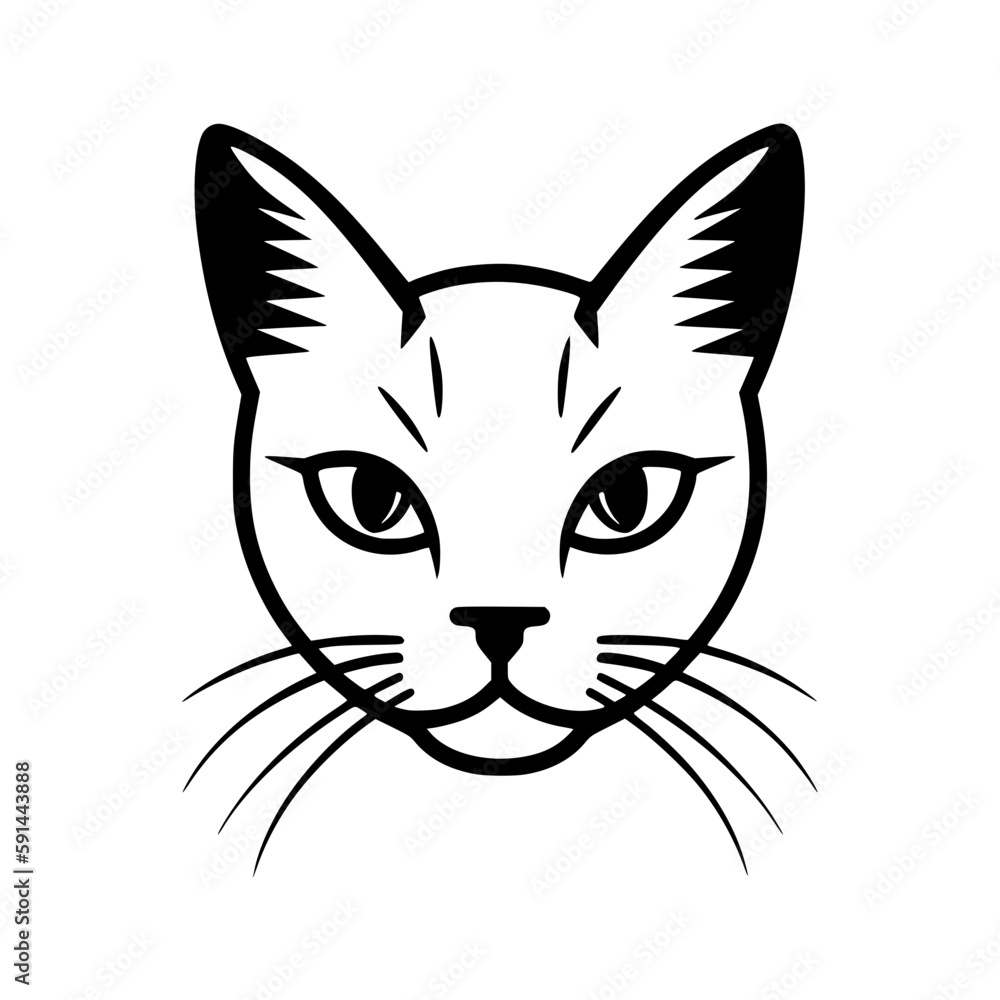 Cat head vector illustration isolated on transparent background Cat head vector illustration isolated on transparent background