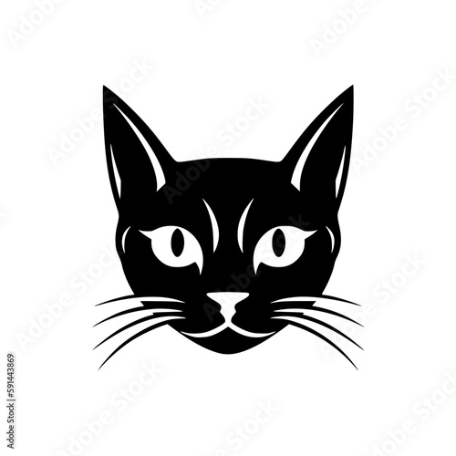 Cat head vector illustration isolated on transparent background