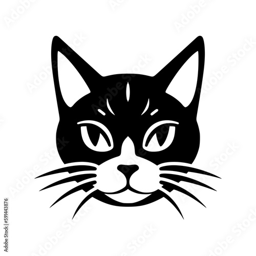 Cat head vector illustration isolated on transparent background