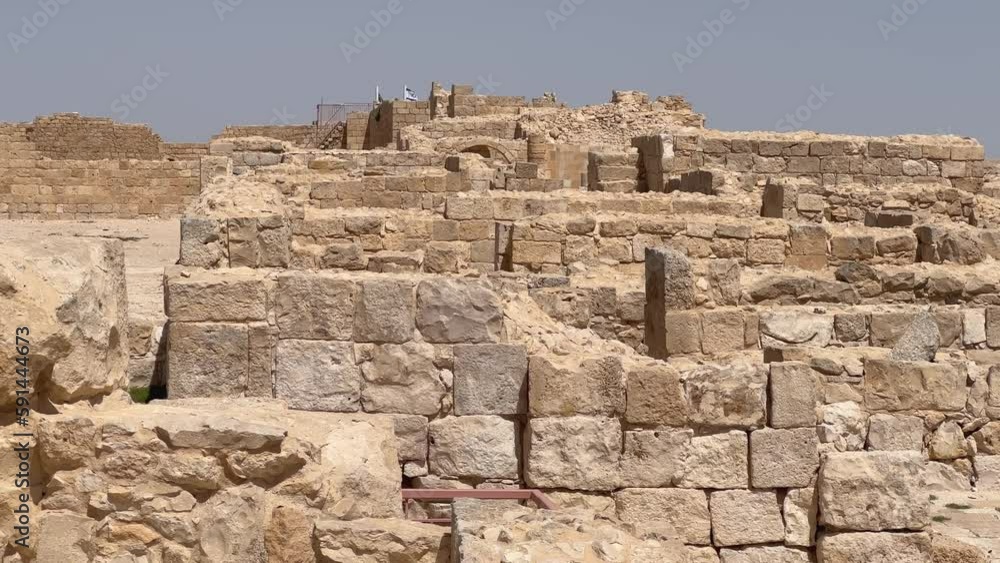 Avdat national park, Ancient Nabatean ruins in the Negev Desert, Israel, 4k cinematic Avdat national park, Ancient Nabatean ruins in the Negev Desert, Israel, 4k cinematic