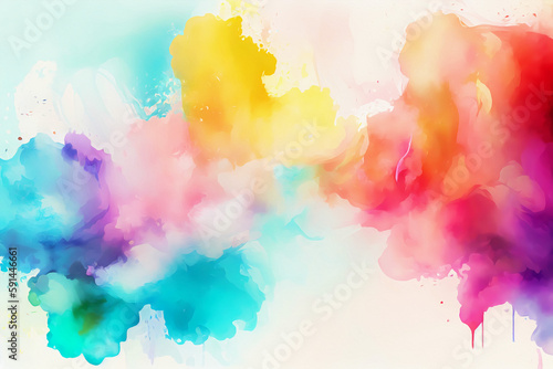 Watercolor colorful abstract background. Generative ai.