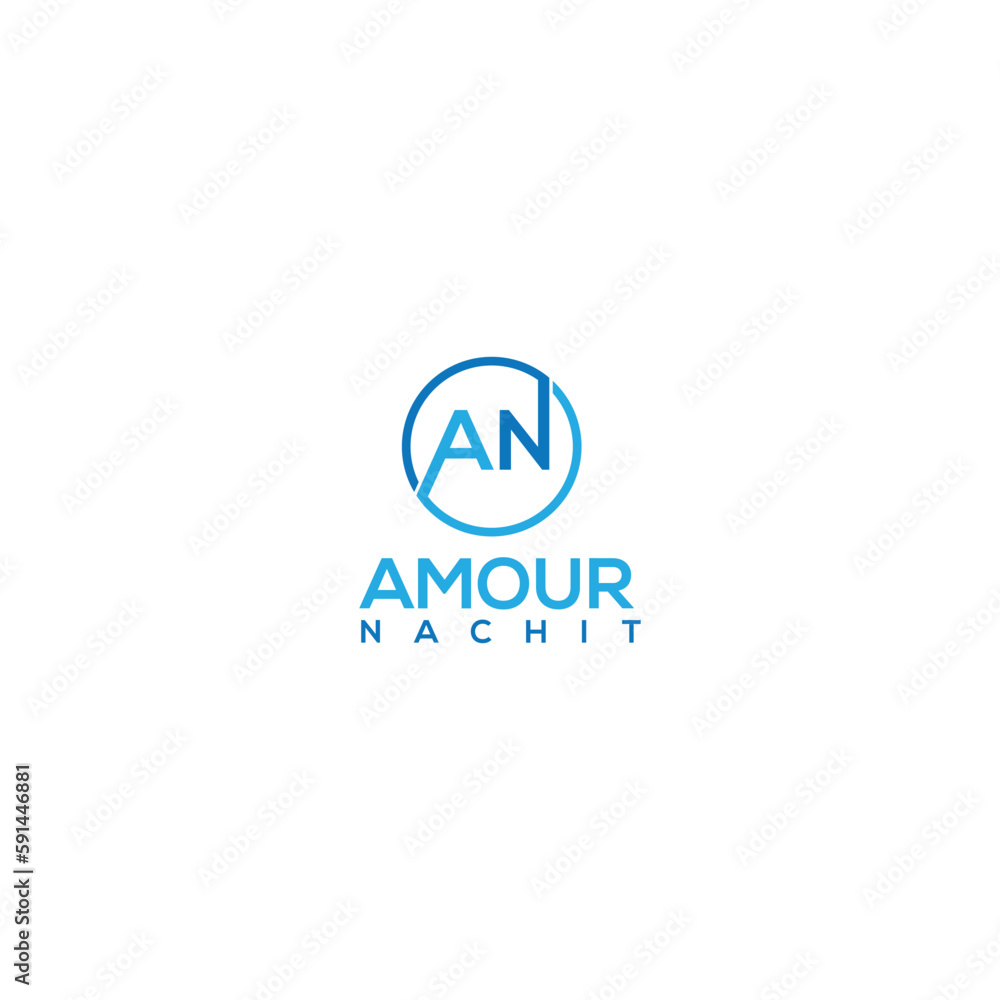 A N letter business abstract creative logo design