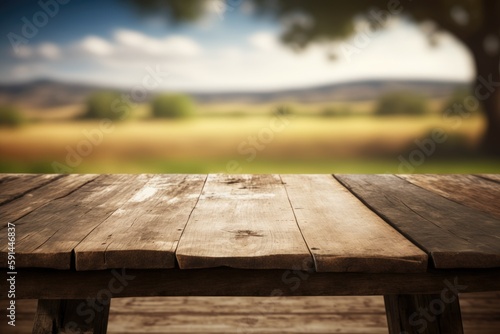 Table in foreground with blurred land in the background © WebcraftSV
