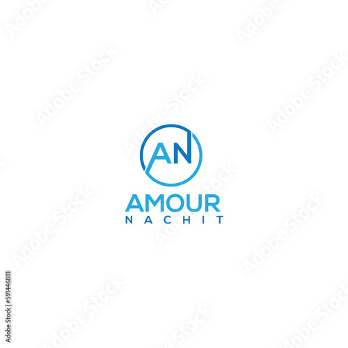 A N letter business abstract creative logo design