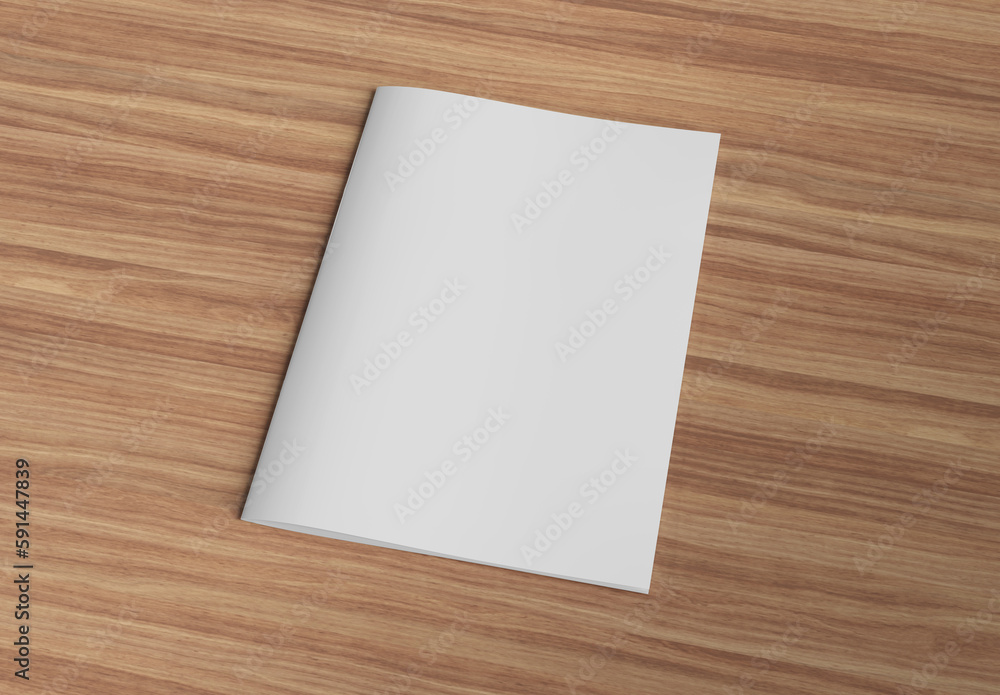 Magazine cover mockup on wood background. 3d rendering Magazine cover mockup on wood background. 3d rendering