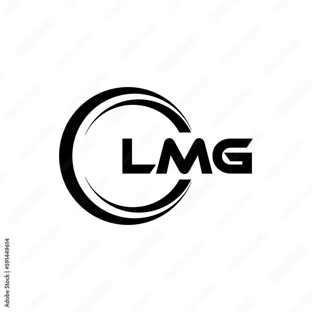 LMG letter logo design with white background in illustrator, cube logo