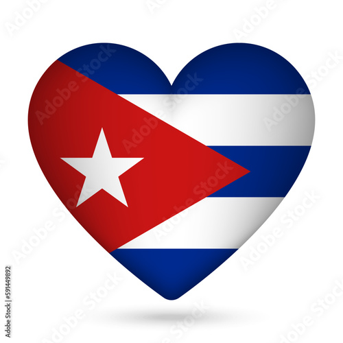 Free Download Cuba flag in heart shape. Vector illustration. - GFXLoad