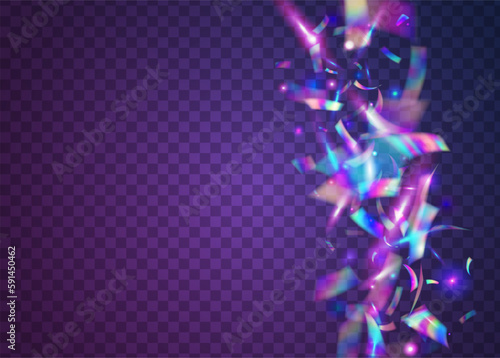 Cristal Effect. Violet Retro Background. Disco Colorful Decoration. Metal Flyer. Kaleidoscope Texture. Fantasy Art. Festive Foil. Carnival Confetti. Pink Cristal Effect