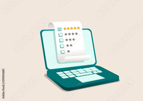 Online feedback, survey or review concept. vector illustration.