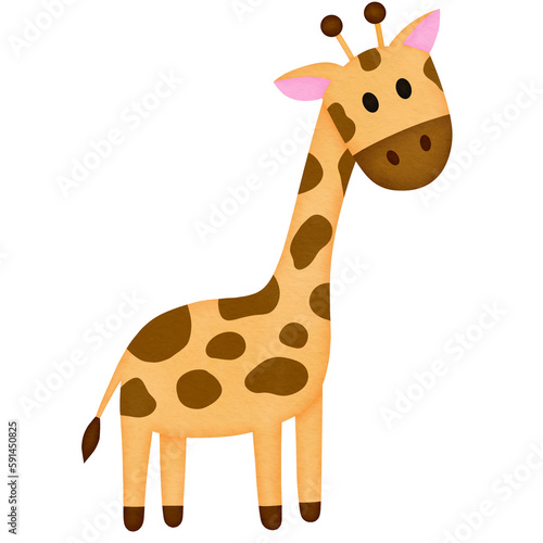 Photography giraffe cartoon watercolor illustration