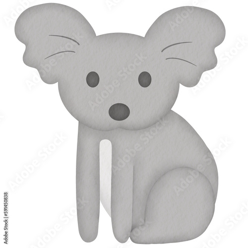 Wall Mural grey koala watercolor illustration