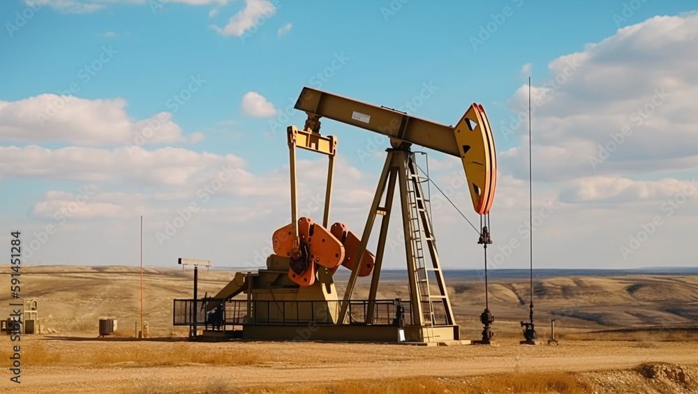 Oil rig, created with Generative AI technology Oil rig, created with Generative AI technology