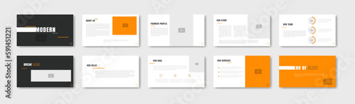 Business presentation template design. Minimalis, modern and keynote vector illustration