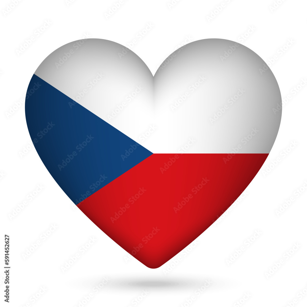 Czech Republic flag in heart shape. Vector illustration. Czech Republic flag in heart shape. Vector illustration.