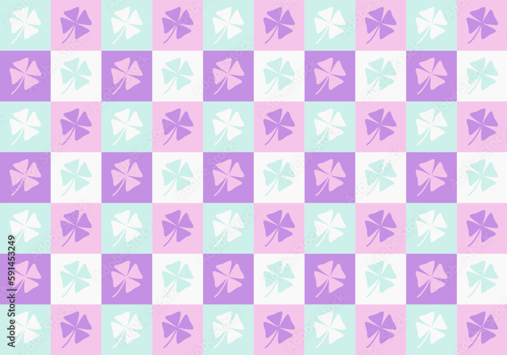 pastel clover leave seamless pattern background ep106