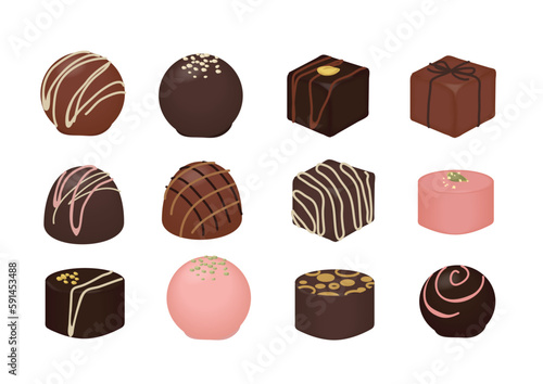 かわいいスイーツ　高級チョコレートのイラスト素材