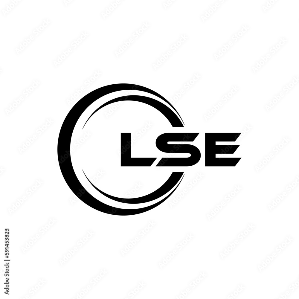 LSE letter logo design with white background in illustrator, cube logo ...