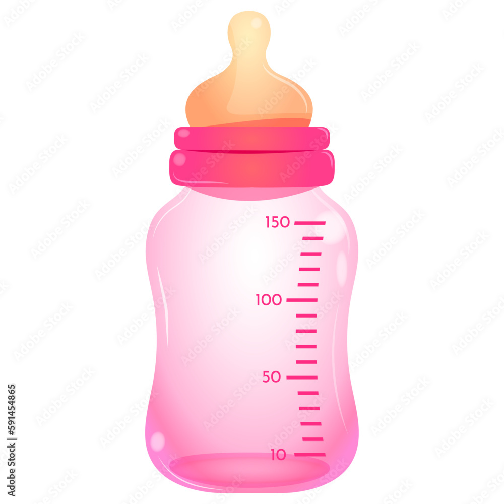 🍼 Red Cartoon Bunny BPA Free Baby Feeder Bottle 180ml with Handle, Nipple & Cap – Leak Proof main image 1