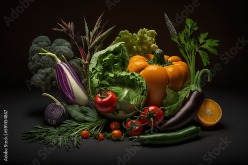 Abstract Vegetables Mix Art Generative AI 