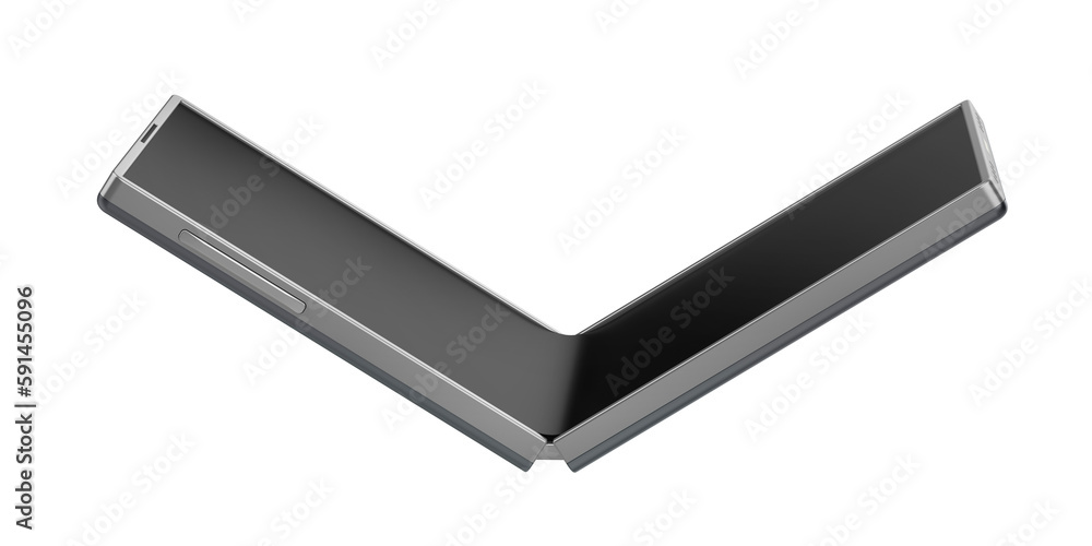 Side view of modern foldable smartphone Side view of modern foldable smartphone