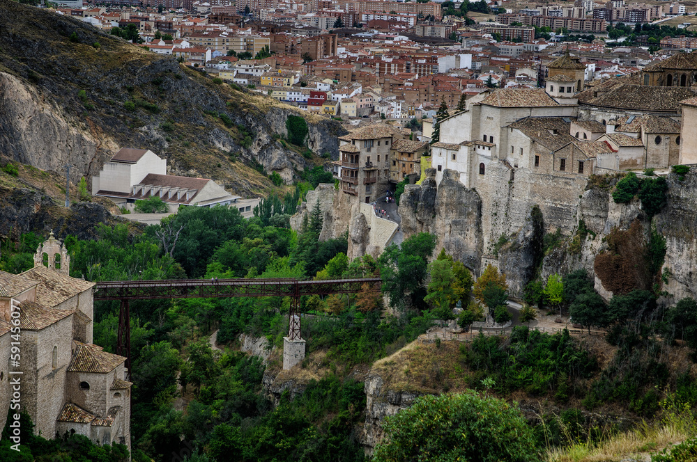 The bridge over the canyon in  the medieval city of Cuenca, Spain