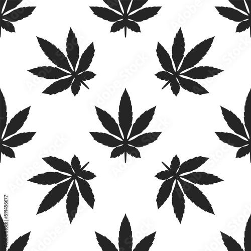 Cannabis Marijuana. Vector illustration. Leaf weed icon sign