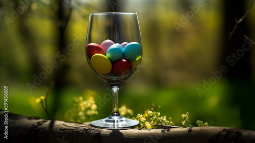 🍷🍫 Empty Wineglass Filled with Chocolate Easter Eggs