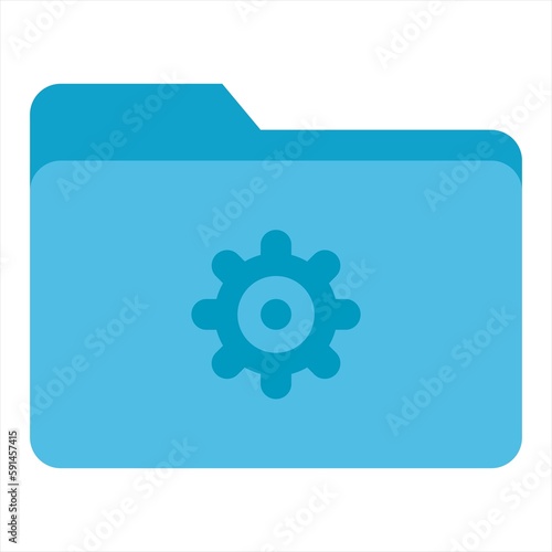 Folder Settings Icon in Flat Style