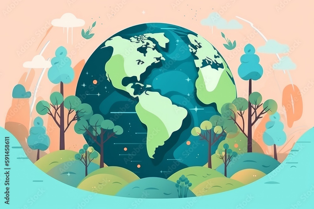 Earth Day Concept. Generative AI