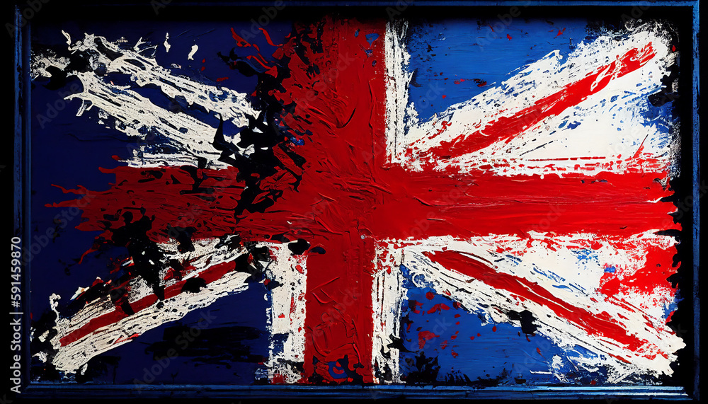 Distressed dark worn background of a vintage Union Jack national flag ...