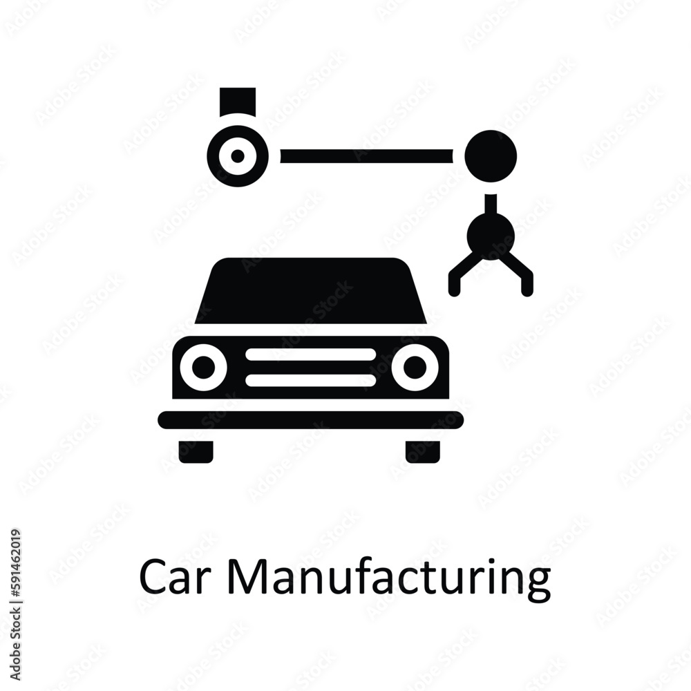 Car Manufacturing Vector Solid Icons. Simple stock illustration stock Car Manufacturing Vector Solid Icons. Simple stock illustration stock