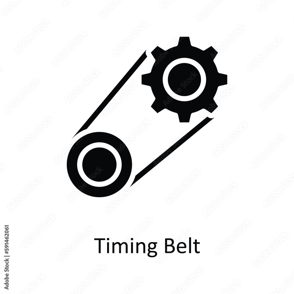 Timing Belt Vector Solid Icons. Simple stock illustration stock Timing Belt Vector Solid Icons. Simple stock illustration stock