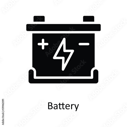 Battery Vector Solid Icons. Simple stock illustration stock