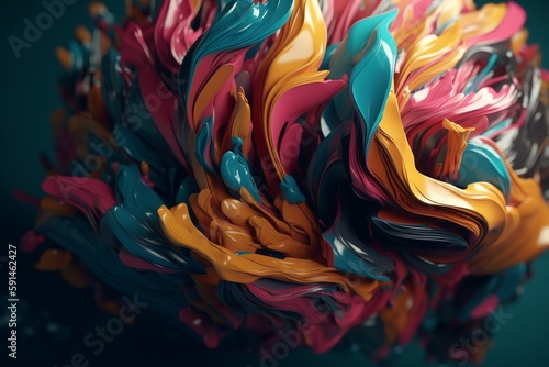 A colorful abstract design with organic shapes, Generative AI