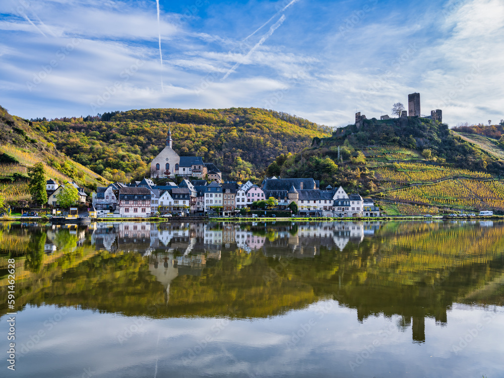 Beilstein village on Moselle river during autumn seasn in Cochem-Zell district, Germany