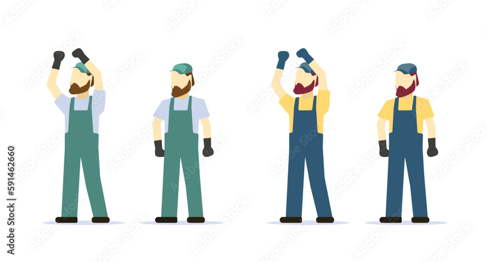 Repair man handyman service specialist person vector isolated graphic illustration flat cartoon, repairman engineer constructor expert person, mechanic workman in uniform cartoon clipart image