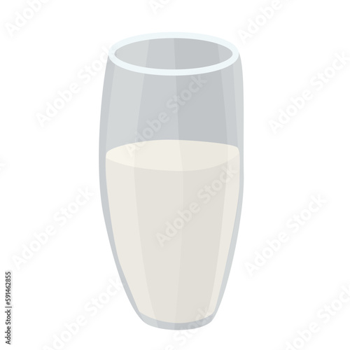 Vector glass with vegetable milk on a white background is isolated.