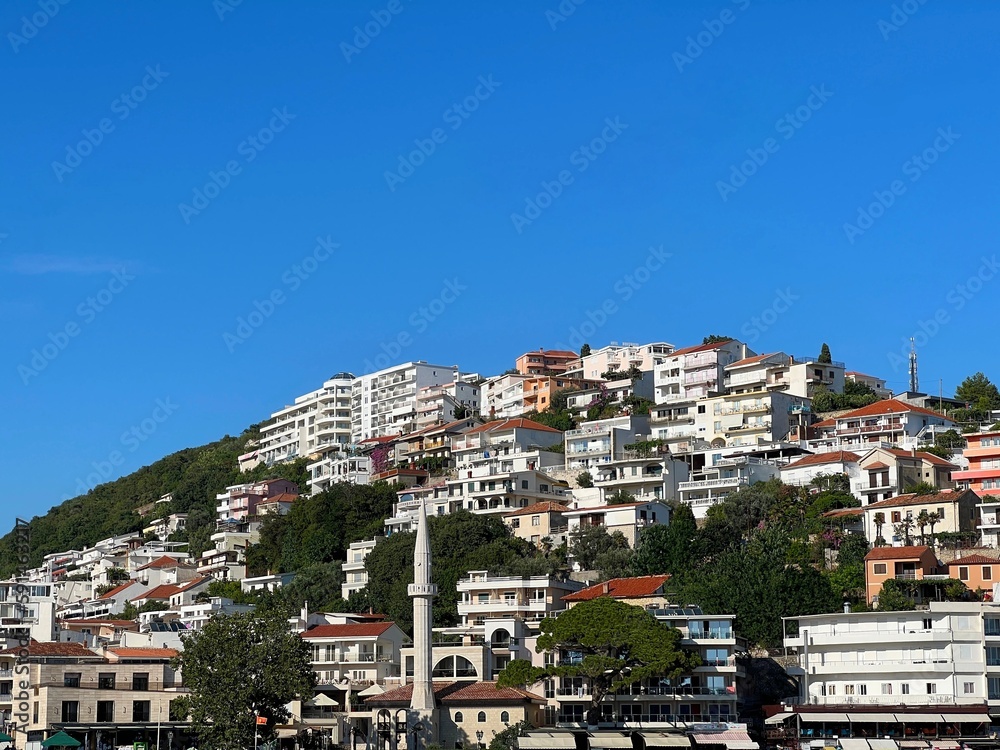 Montenegro Ulcinj old town cityscape.