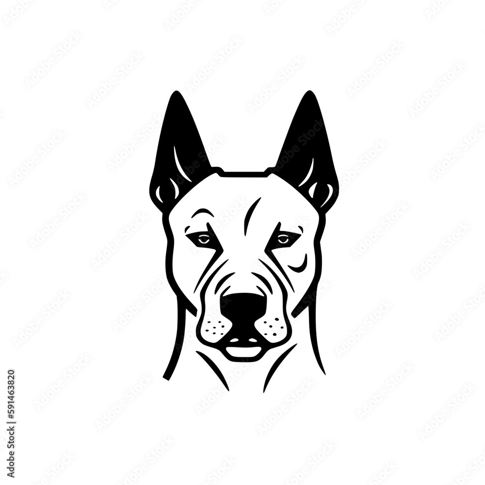 Dog head vector illustration isolated on transparent background