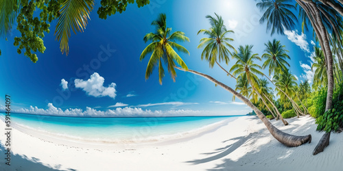 Tropical beach. Created with generative Ai technology.