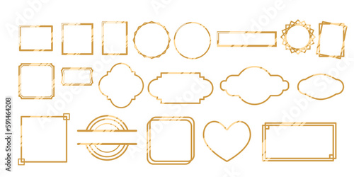 Gold frame vector set collection graphic clipart design