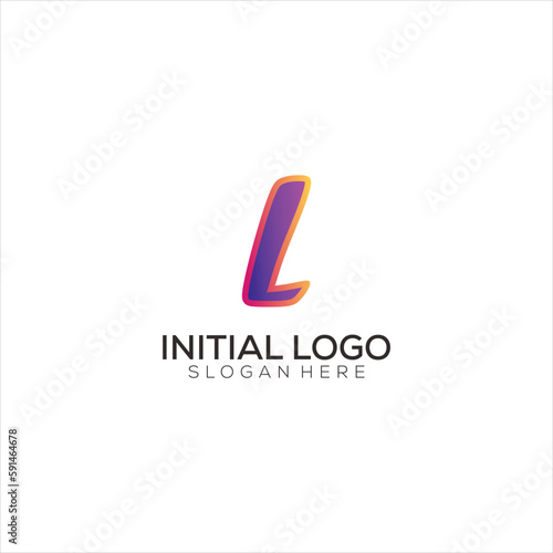 L initial logo gradient colorful design icon