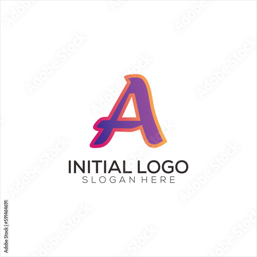 A initial logo gradient colorful design icon