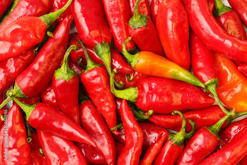 Wallpaper Mural Close up, top down view of many red hot chili peppers, left for drying. Macro healthy food background Torontodigital.ca