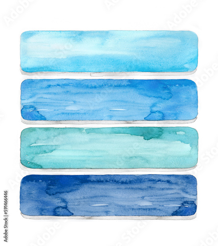 set of blue banners